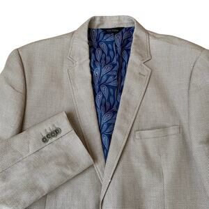 Marc Martin Noah Woven Blazer Sport Coat Jacket Men 50R Sable Beige Textured NWT